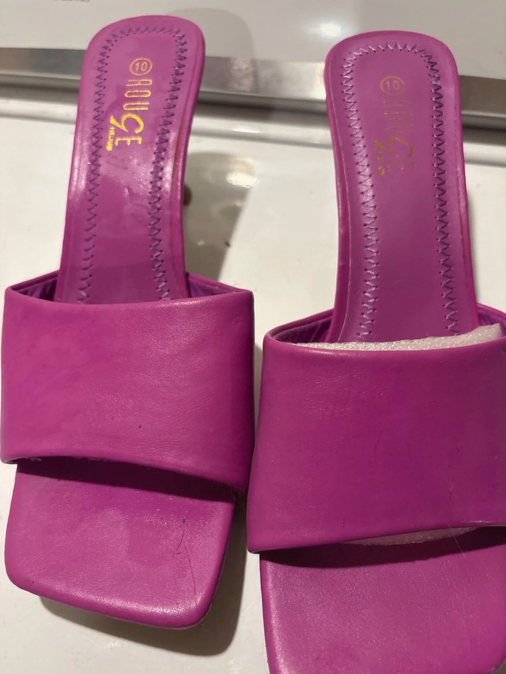 Rouge Helium Fuchsia Slide Mule Sandals